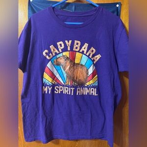 Purple Capybara Graphic T-Shirt